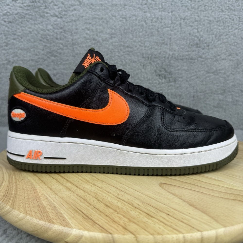 Nike Air Force 1 '07 LV8 Hoops Mens 8 Womens 9.5 Black Total Orange Halloween